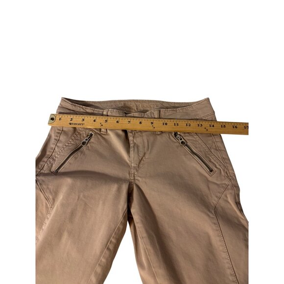American Eagle Outfitters Slim Fit Beige Jeggings Pants Zippered Pockets Size 4 - Picture 4 of 9